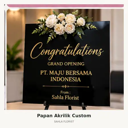 Papan Bunga Akrilik Halim
